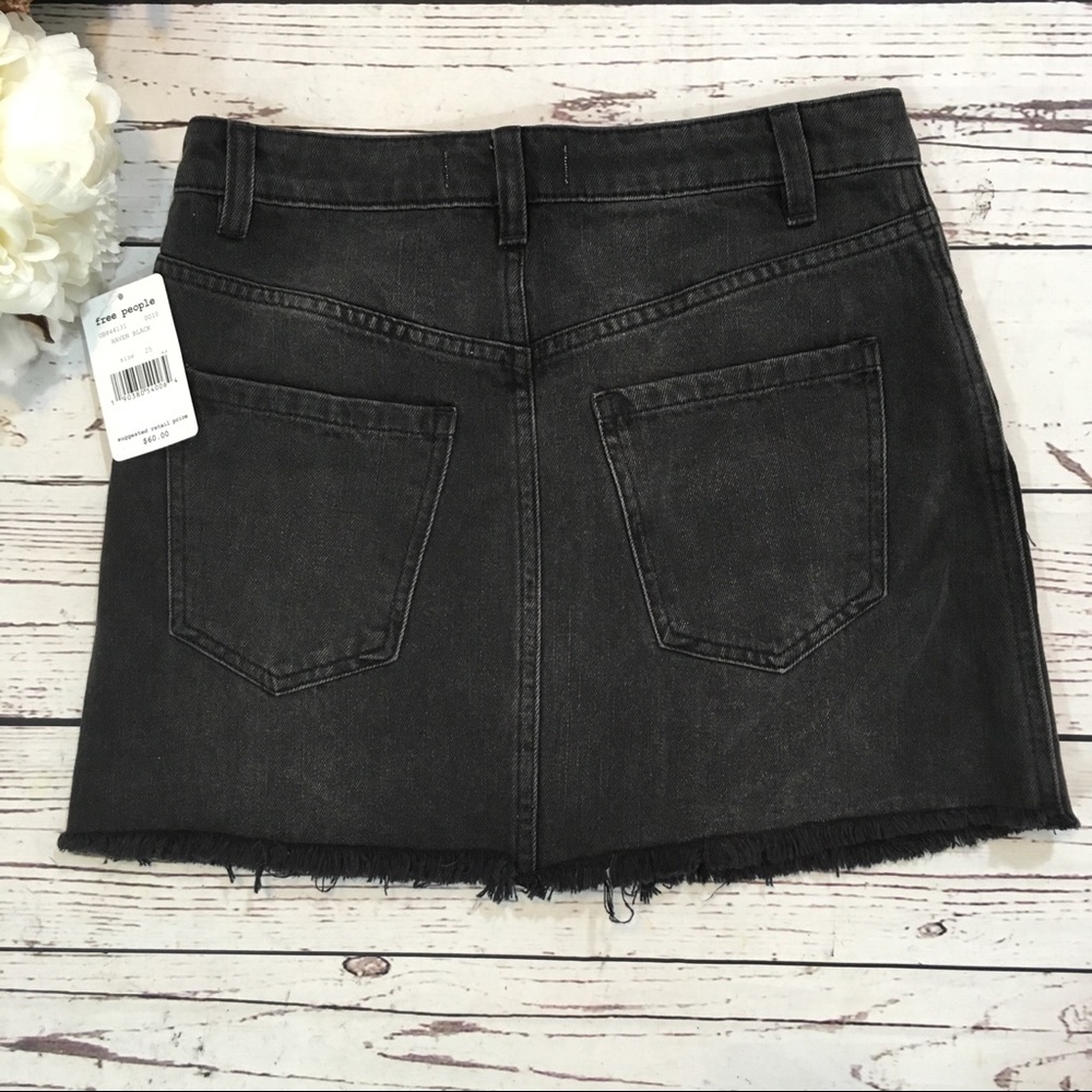 Free people distressed zip it up skirt NWT - Picture 6 of 9